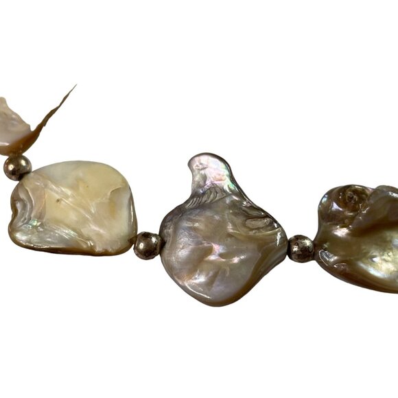 Abalone Shell Stretch Bracelet Mother of Pearl Half Round Disc Jewelry u - Picture 2 of 5